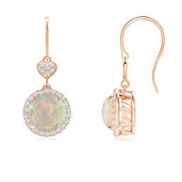 Drop Rose Gold Opal Earrings