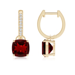 Hoops Yellow Gold Garnet Earrings