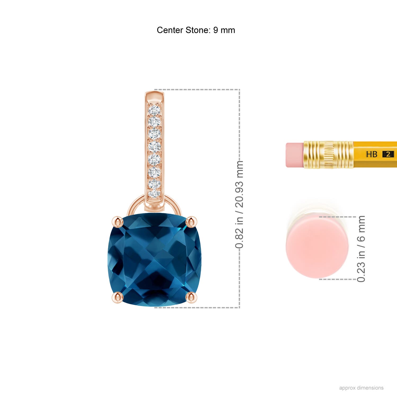 AAA - London Blue Topaz / 6.73 CT / 14 KT Rose Gold