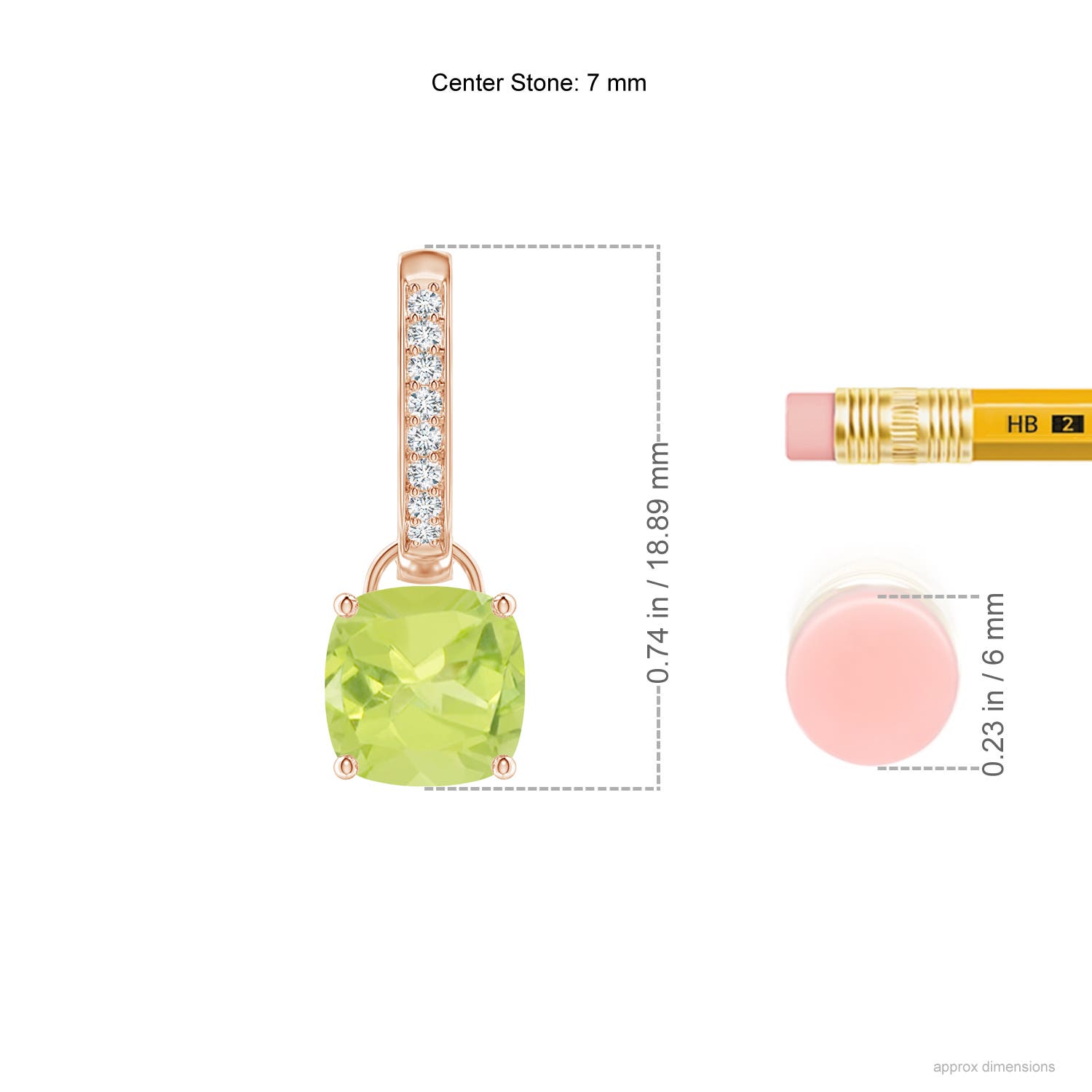 A - Peridot / 2.93 CT / 14 KT Rose Gold