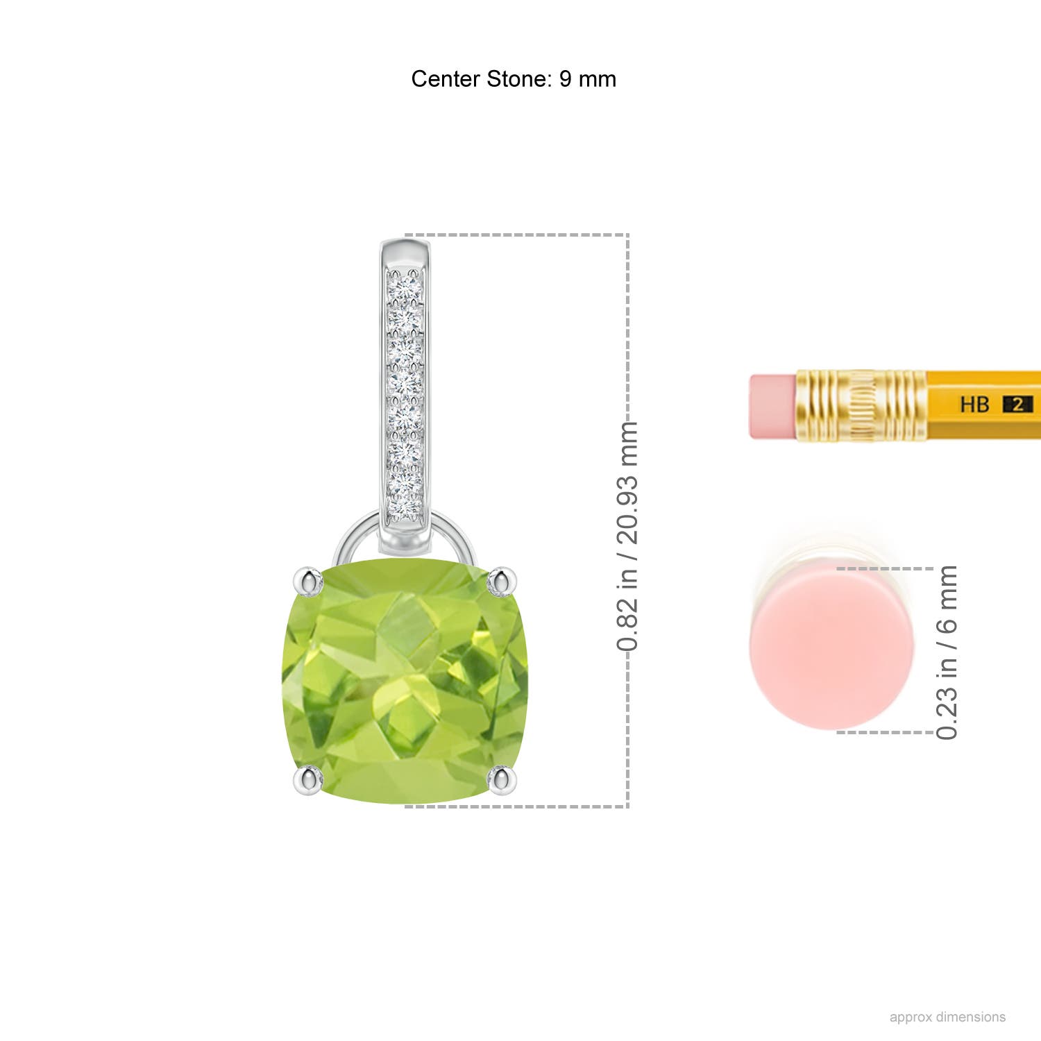 AA - Peridot / 5.73 CT / 14 KT White Gold