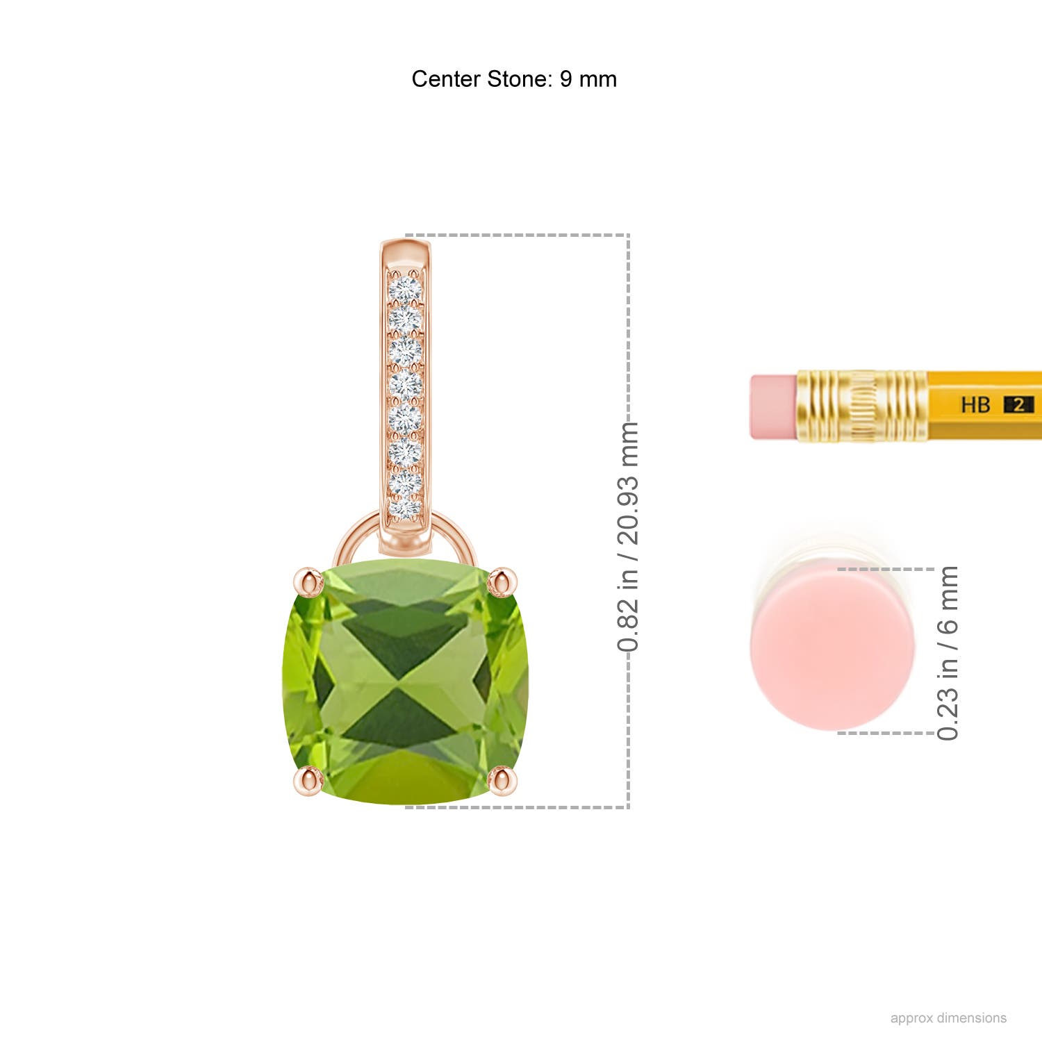 AAA - Peridot / 5.73 CT / 14 KT Rose Gold