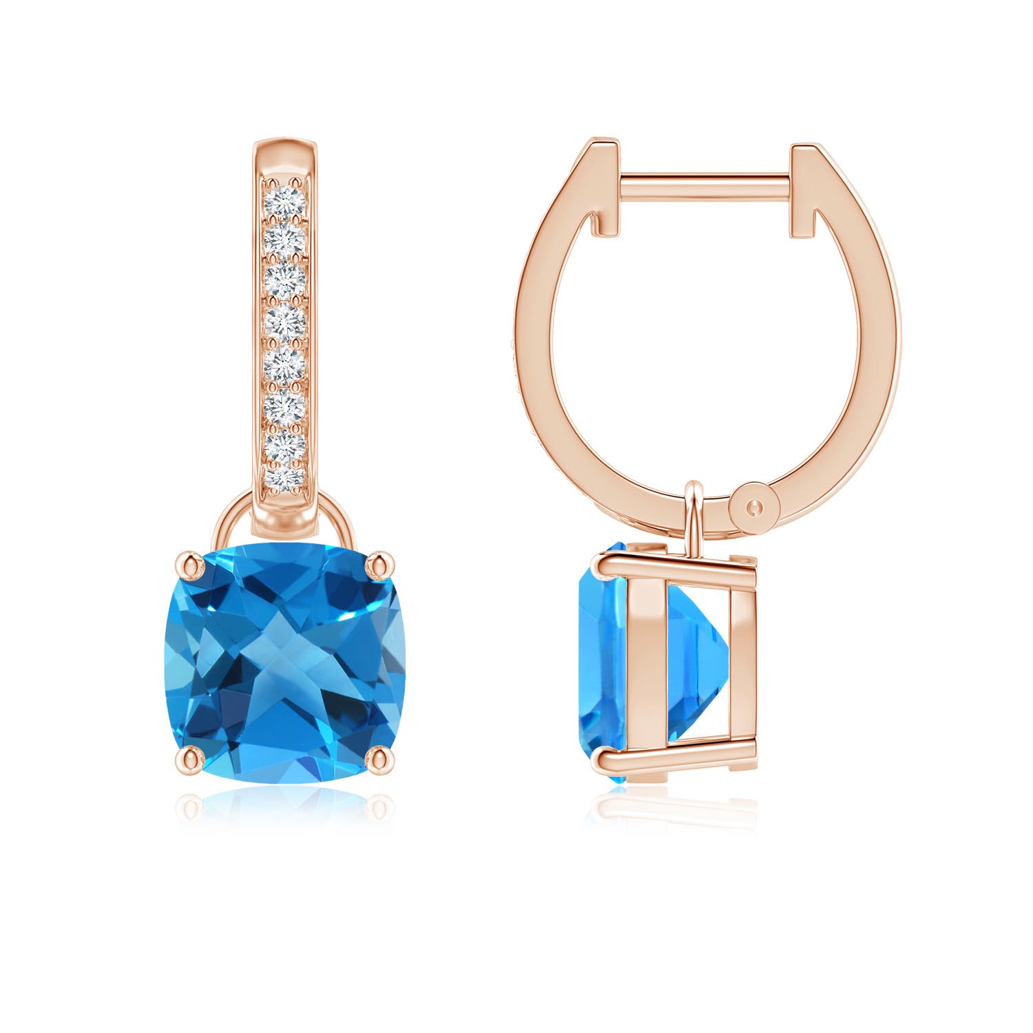 AAAA - Swiss Blue Topaz / 3.83 CT / 14 KT Rose Gold