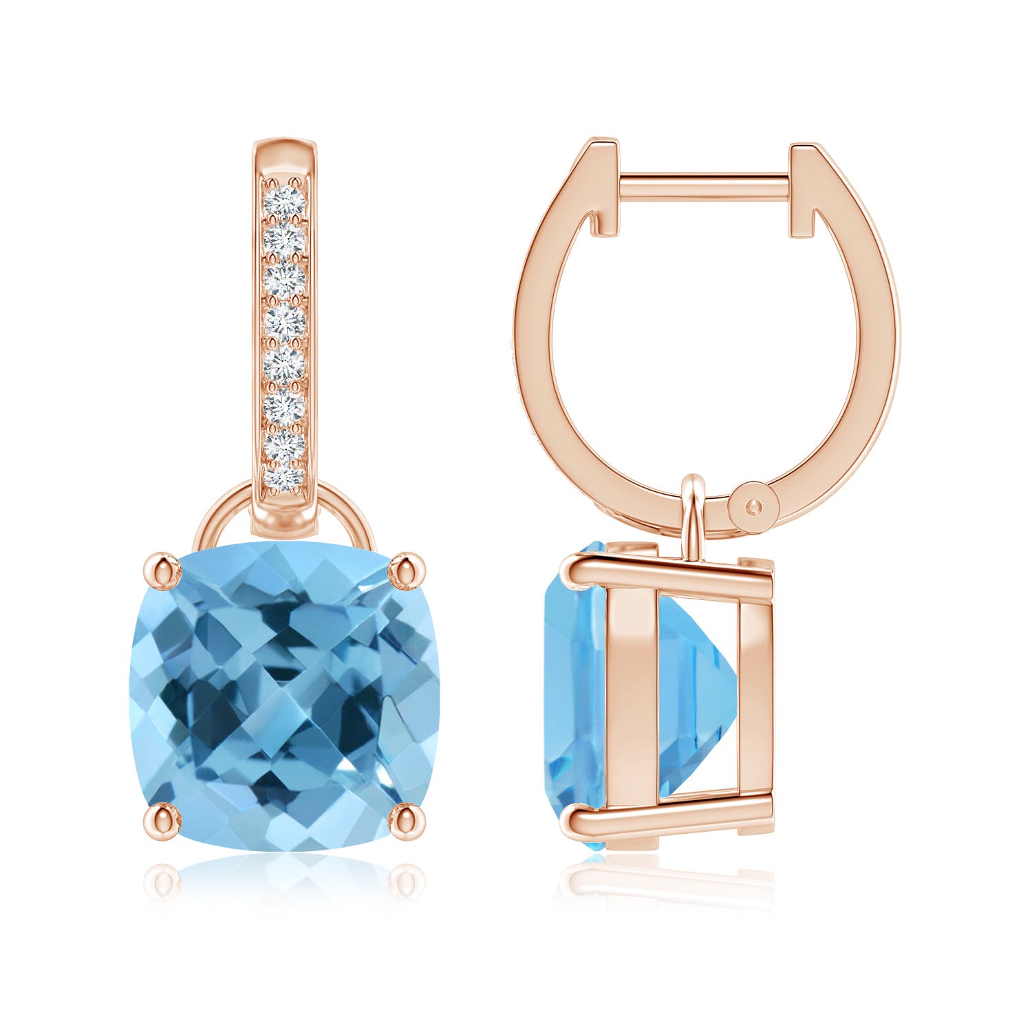 A - Swiss Blue Topaz / 6.73 CT / 14 KT Rose Gold