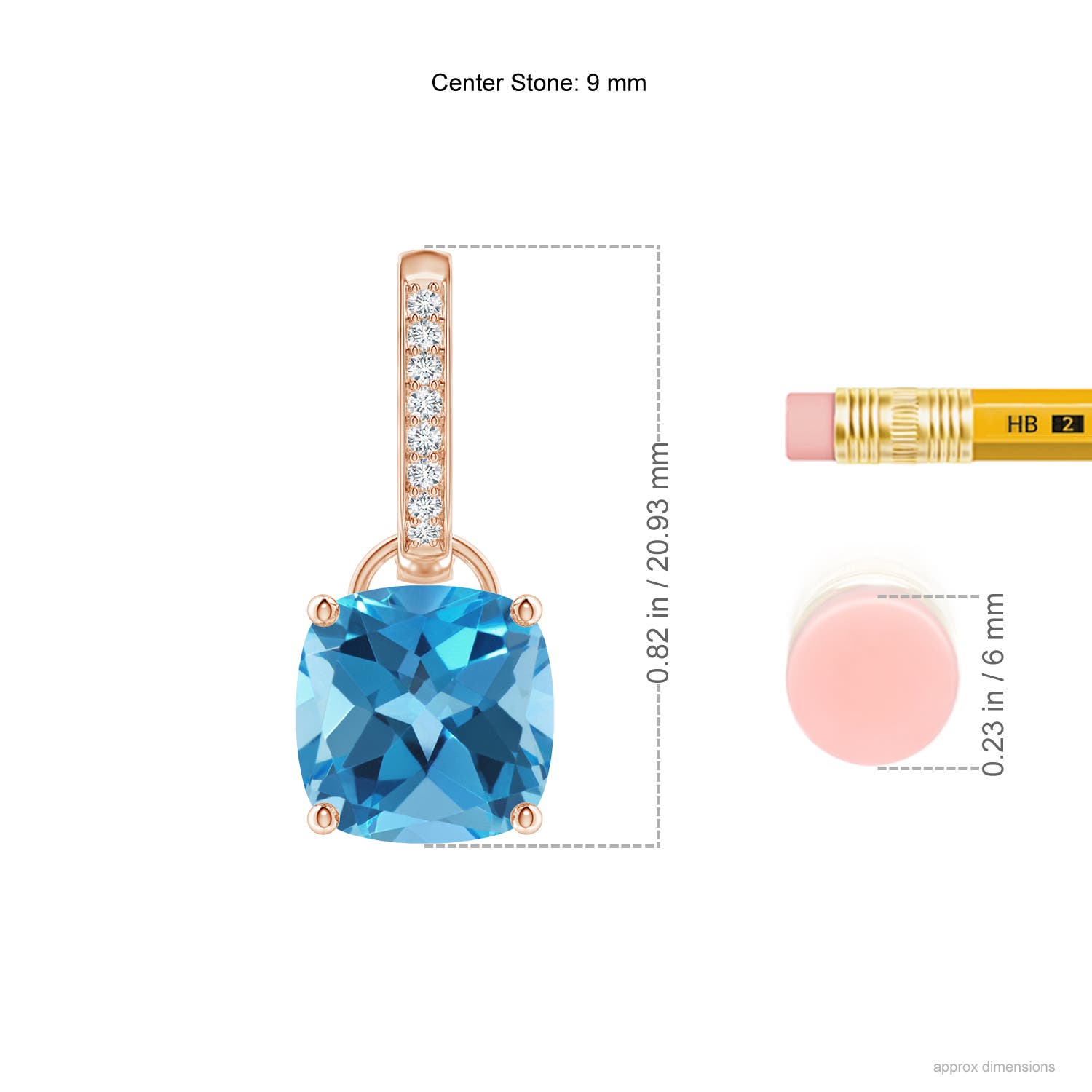 AA - Swiss Blue Topaz / 6.73 CT / 14 KT Rose Gold