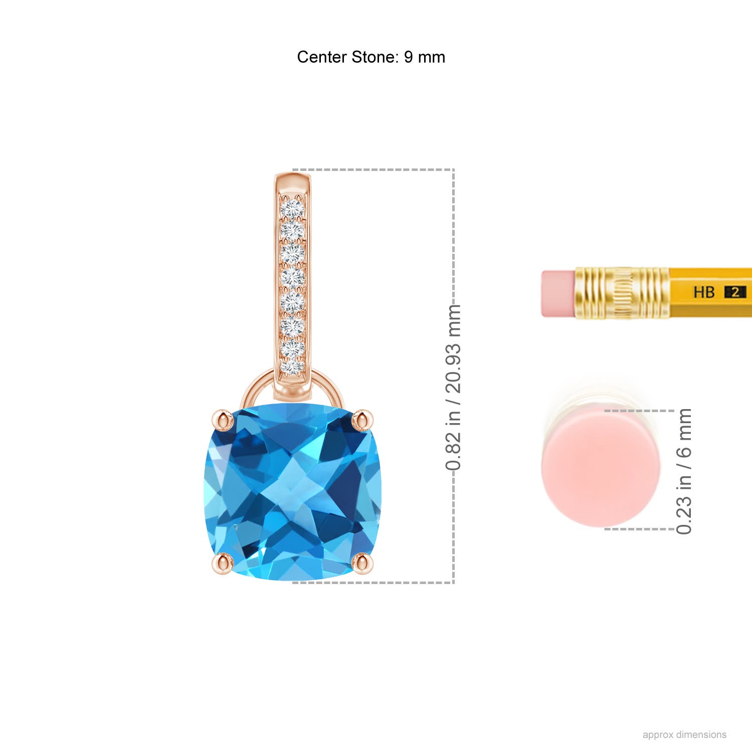 AAA - Swiss Blue Topaz / 6.73 CT / 14 KT Rose Gold