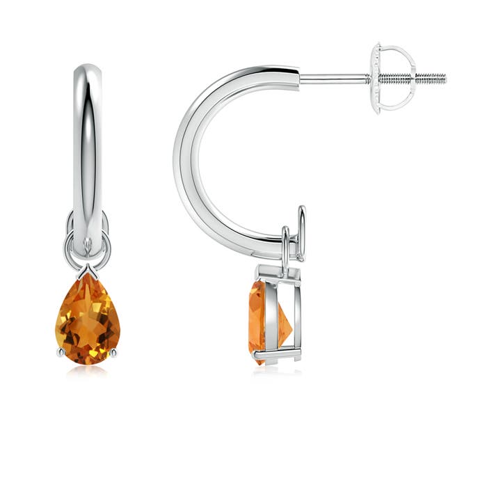 AAA - Citrine / 0.7 CT / 14 KT White Gold