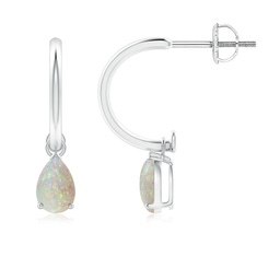 Hoops White Gold Opal Earrings