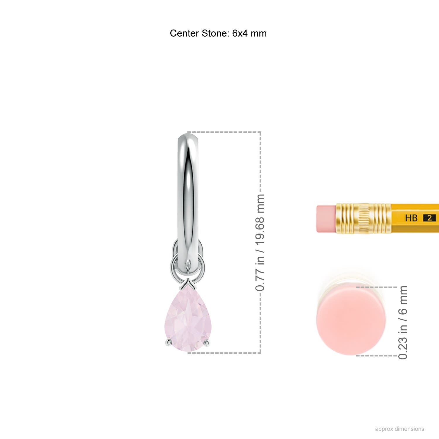 A - Rose Quartz / 0.7 CT / 14 KT White Gold