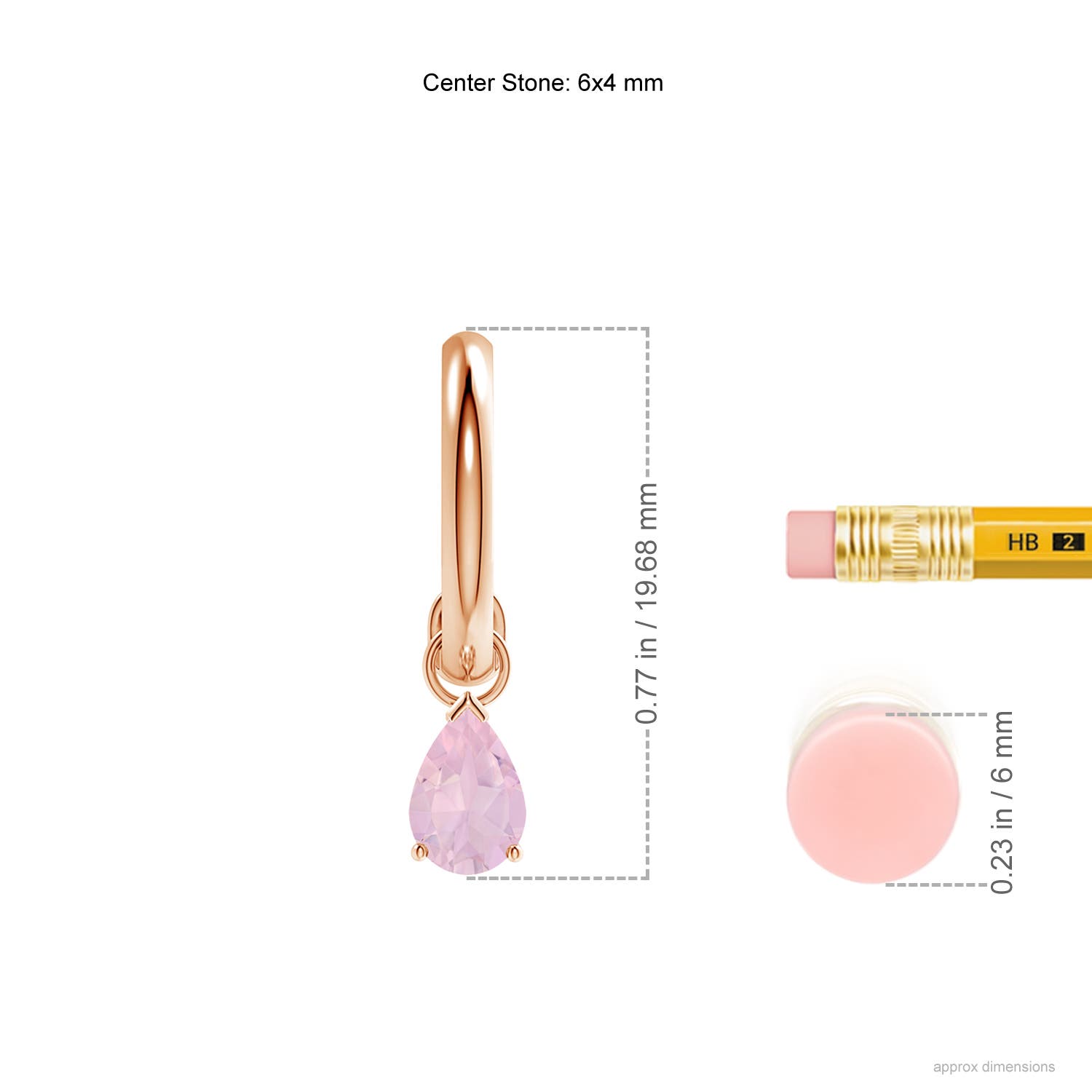 AAA - Rose Quartz / 0.7 CT / 14 KT Rose Gold