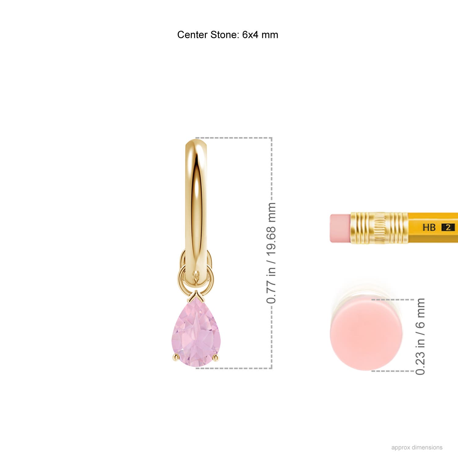 AAAA - Rose Quartz / 0.7 CT / 14 KT Yellow Gold