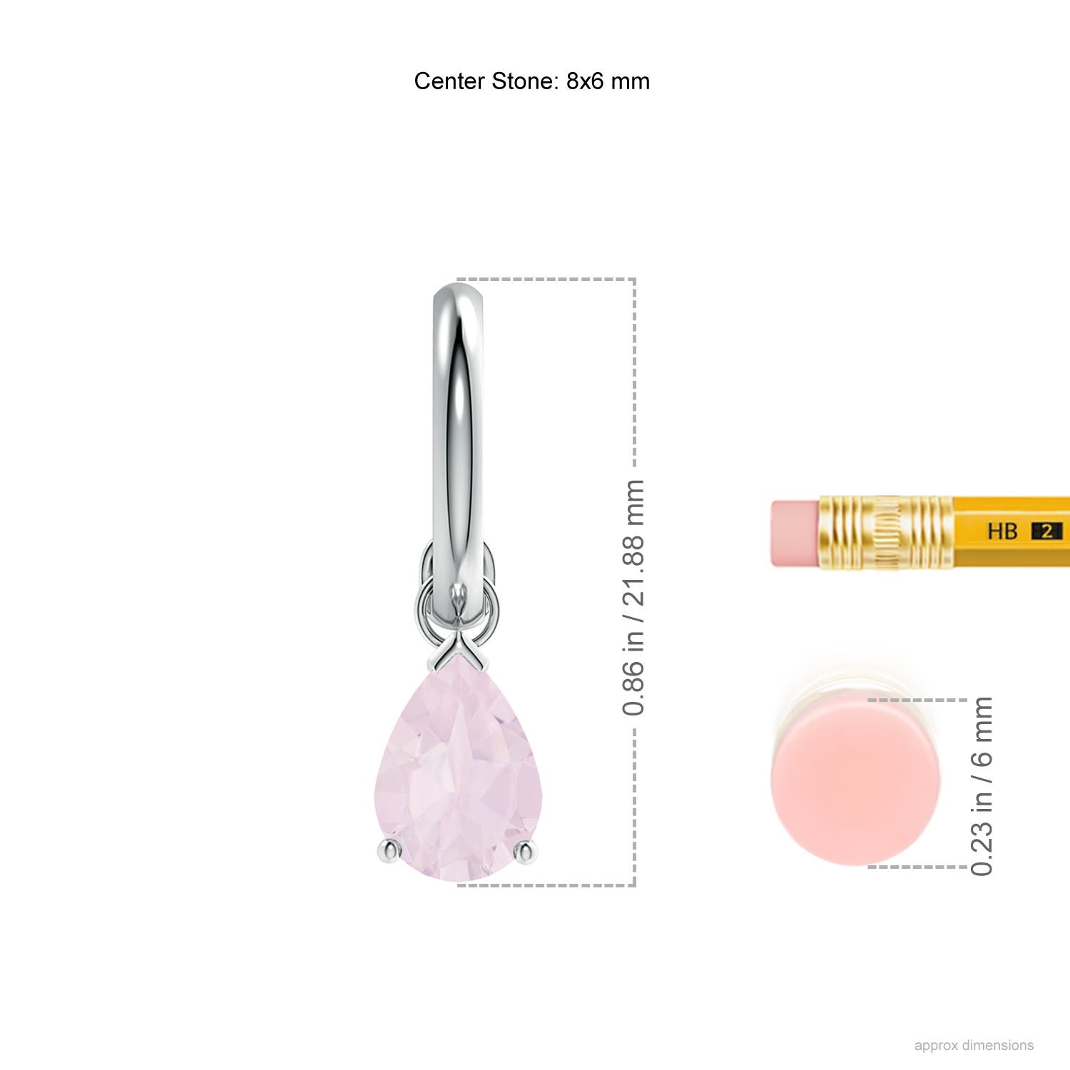 A - Rose Quartz / 2.2 CT / 14 KT White Gold