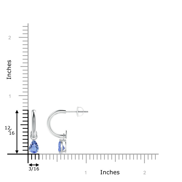 6x4mm A Pear-Shaped Tanzanite Drop Earrings with Screw Back in White Gold product image