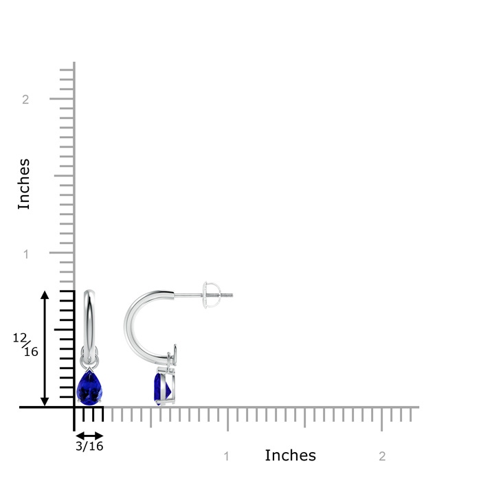 6x4mm AAAA Pear-Shaped Tanzanite Drop Earrings with Screw Back in P950 Platinum product image