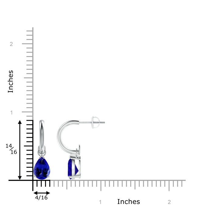 8x6mm AAAA Pear-Shaped Tanzanite Drop Earrings with Screw Back in White Gold Product Image
