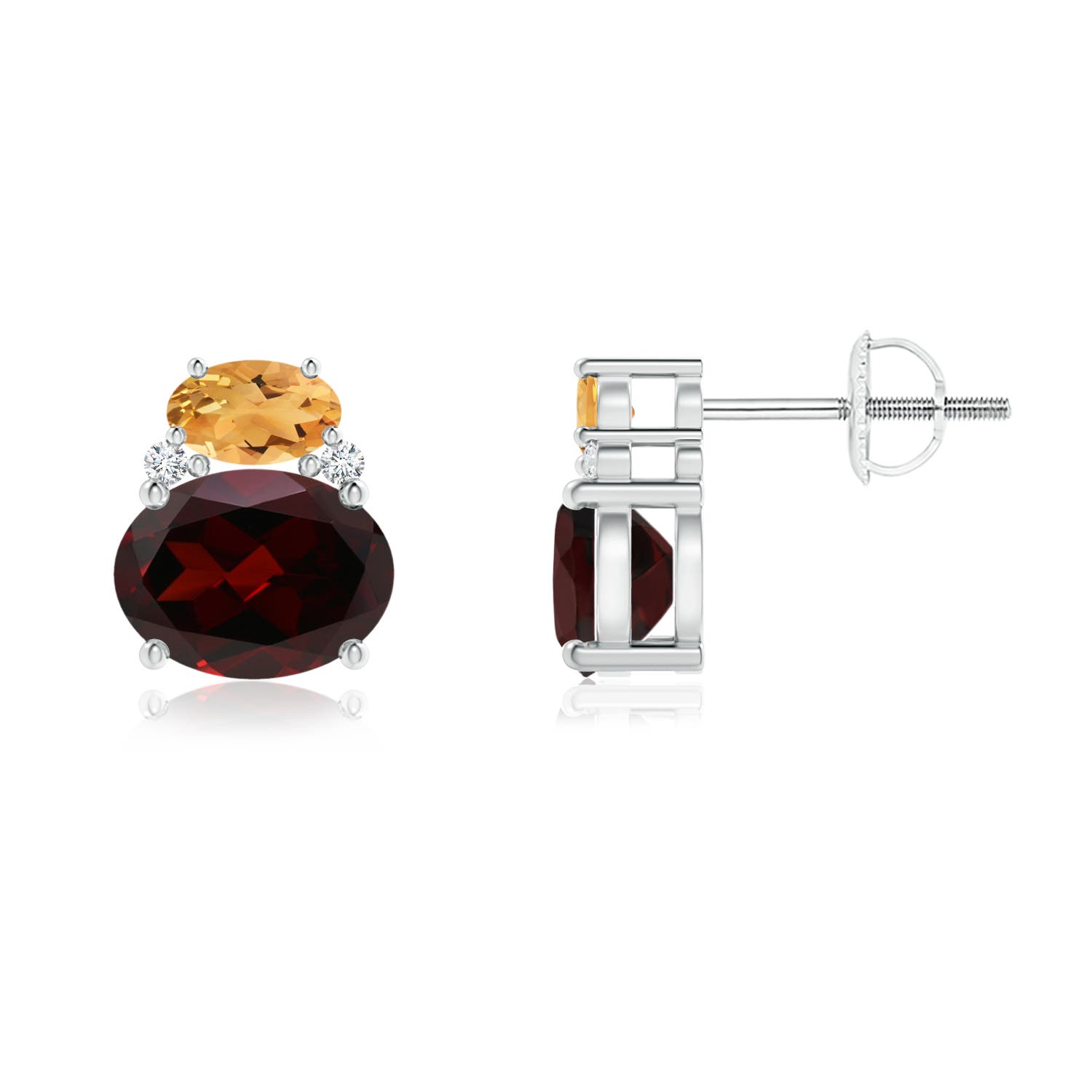 A - Garnet / 3.36 CT / 14 KT White Gold