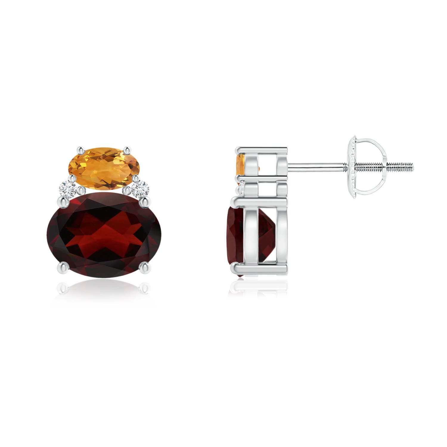 AA - Garnet / 3.36 CT / 14 KT White Gold