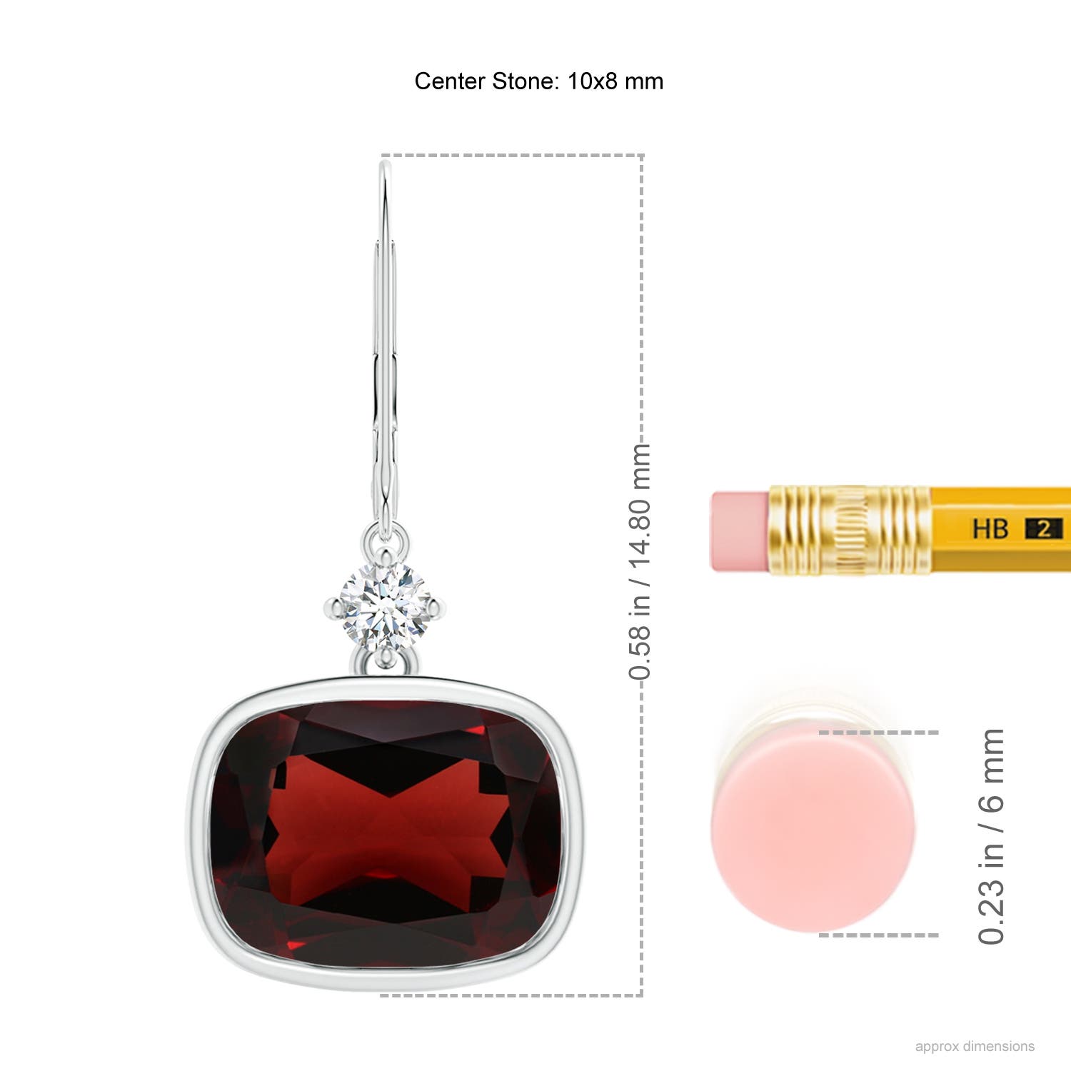 AA - Garnet / 6.84 CT / 14 KT White Gold