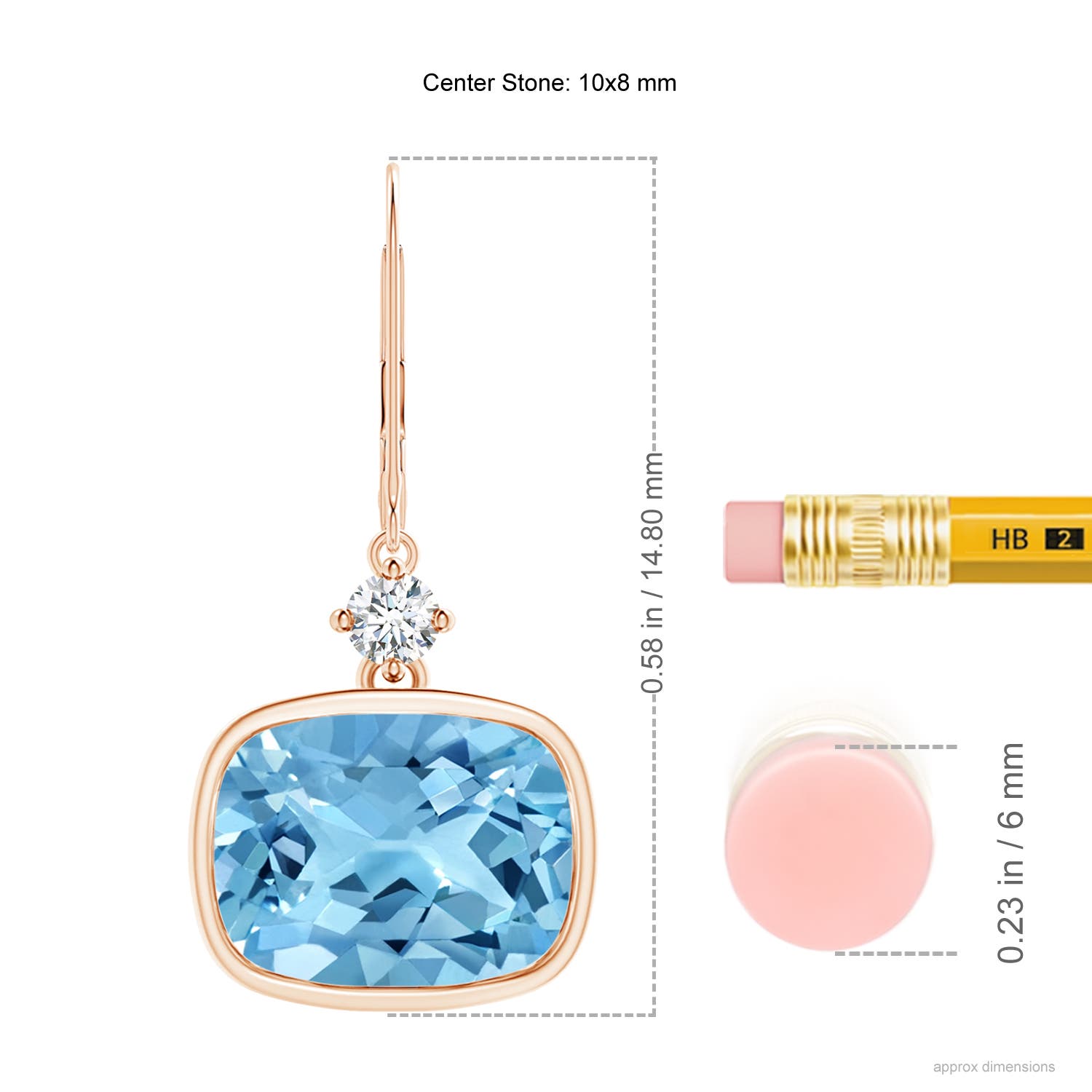 A - Swiss Blue Topaz / 6.54 CT / 14 KT Rose Gold