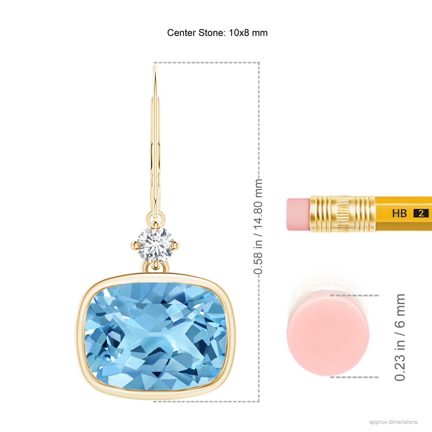 A - Swiss Blue Topaz / 6.54 CT / 14 KT Yellow Gold