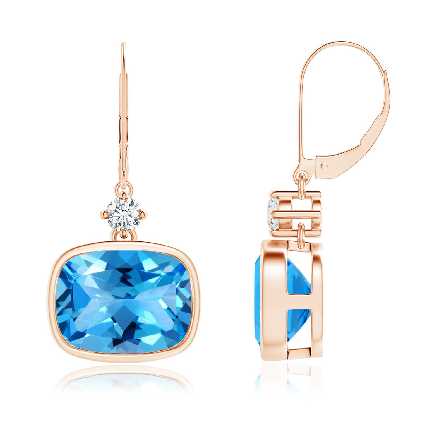 AAAA - Swiss Blue Topaz / 6.54 CT / 14 KT Rose Gold