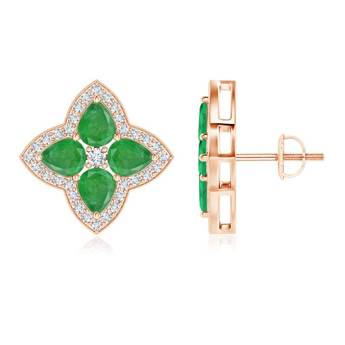 A - Emerald / 2.82 CT / 14 KT Rose Gold