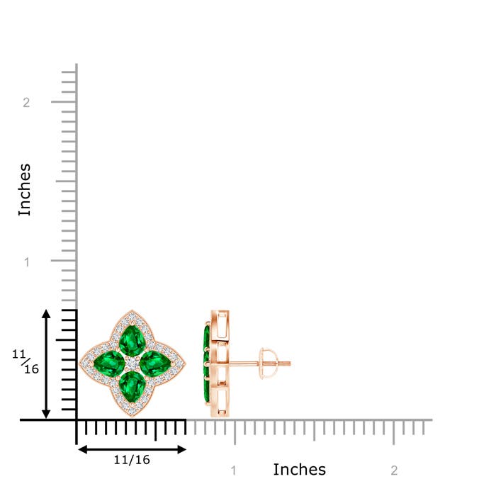 AAAA - Emerald / 2.82 CT / 14 KT Rose Gold