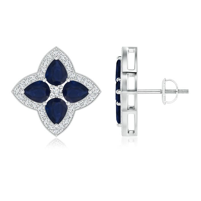 A - Blue Sapphire / 2.98 CT / 14 KT White Gold