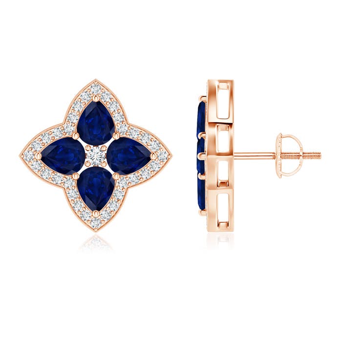 AA - Blue Sapphire / 2.98 CT / 14 KT Rose Gold