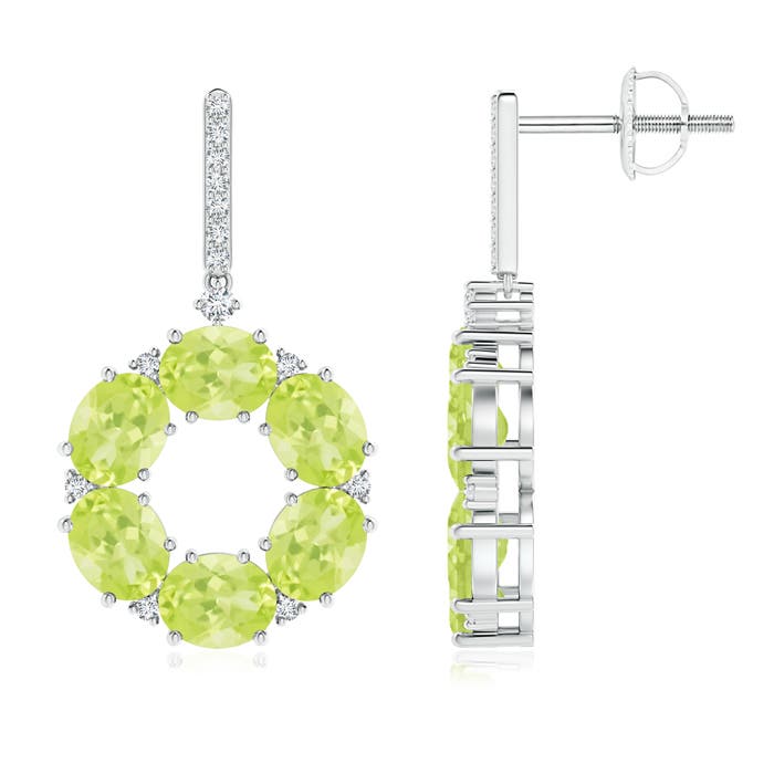 A - Peridot / 4.36 CT / 14 KT White Gold