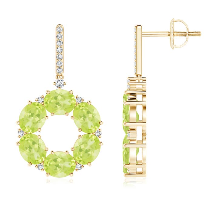 A - Peridot / 4.36 CT / 14 KT Yellow Gold