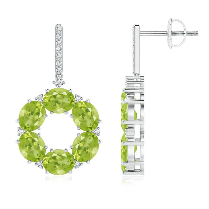 AA - Peridot / 4.36 CT / 14 KT White Gold