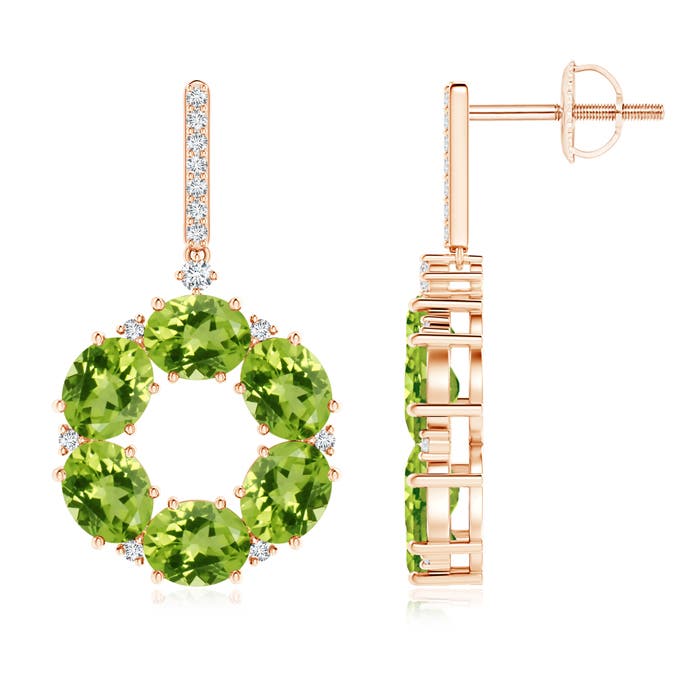 AAA - Peridot / 4.36 CT / 14 KT Rose Gold