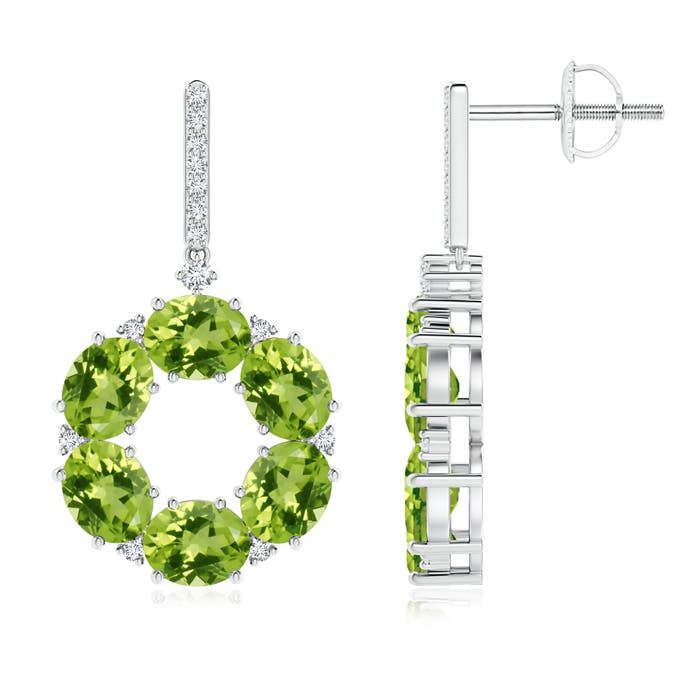 AAA - Peridot / 4.36 CT / 14 KT White Gold