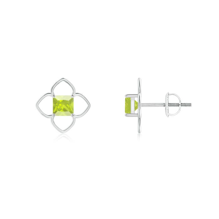 A - Peridot / 0.6 CT / 14 KT White Gold