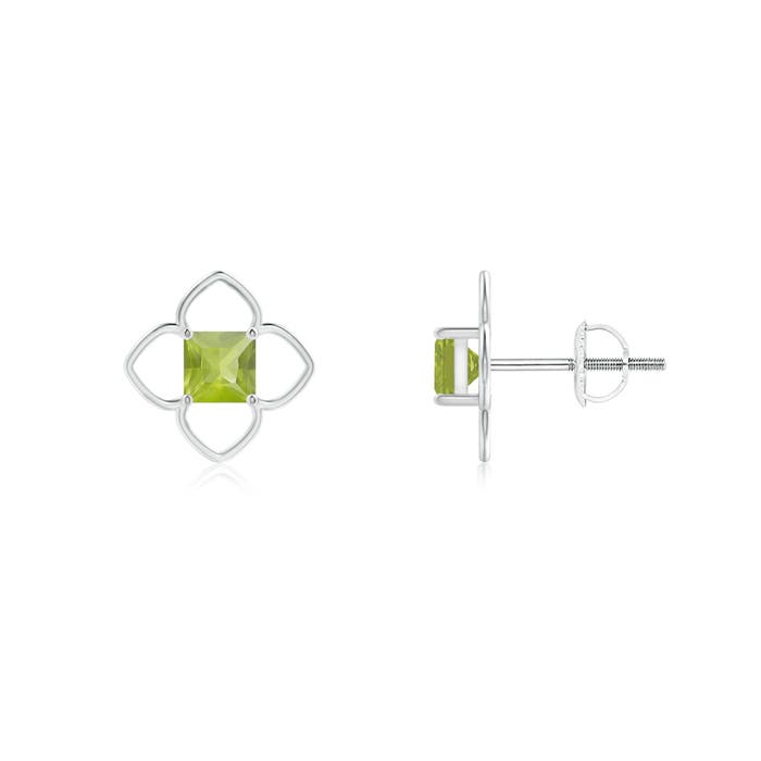 AA - Peridot / 0.6 CT / 14 KT White Gold