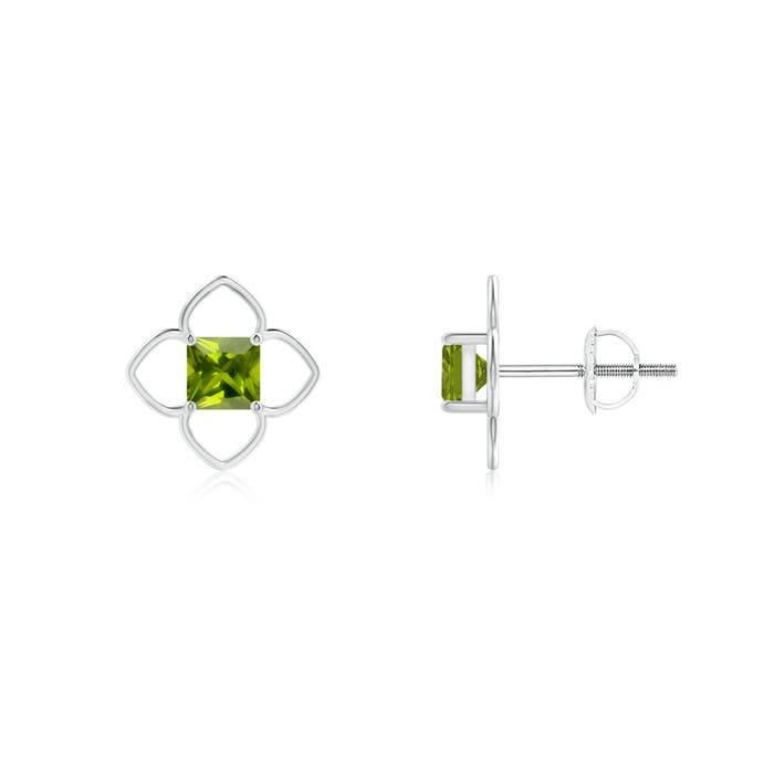 AAA - Peridot / 0.6 CT / 14 KT White Gold