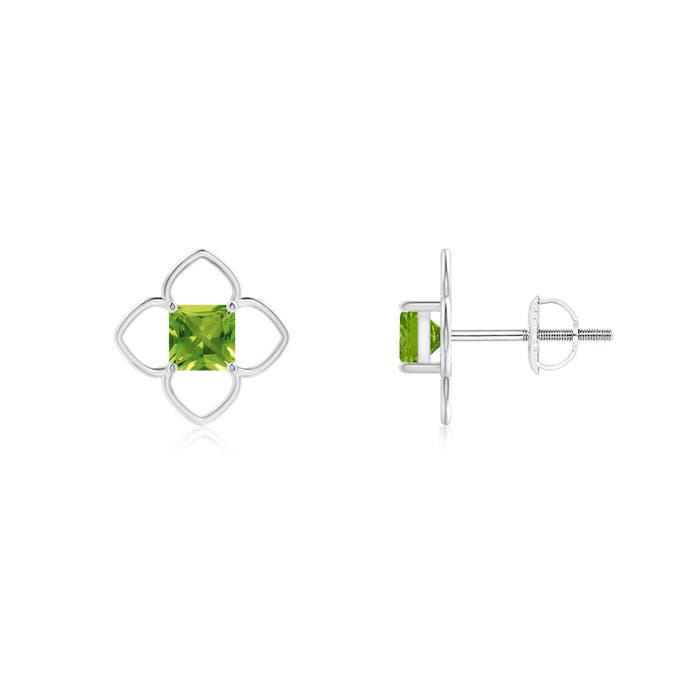 AAAA - Peridot / 0.6 CT / 14 KT White Gold