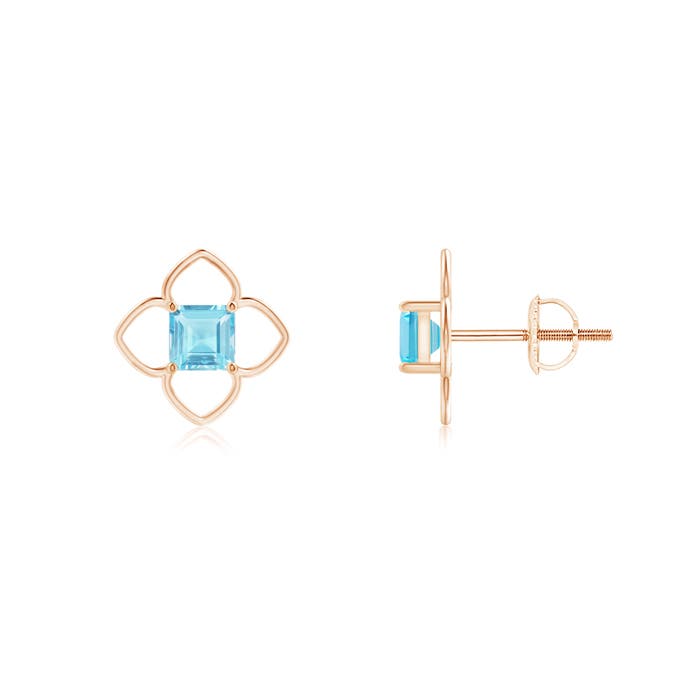 A - Swiss Blue Topaz / 0.88 CT / 14 KT Rose Gold