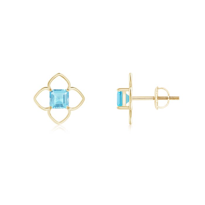 A - Swiss Blue Topaz / 0.88 CT / 14 KT Yellow Gold