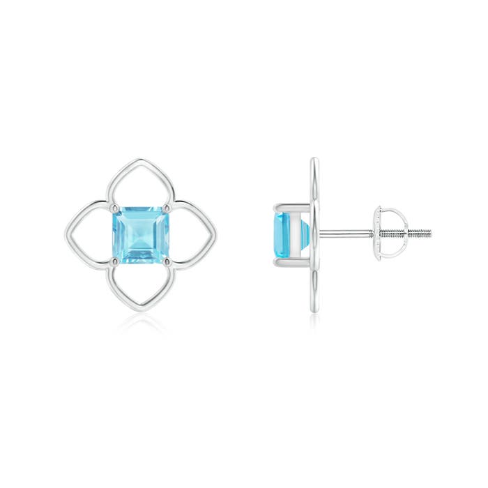 A - Swiss Blue Topaz / 1.5 CT / 14 KT White Gold