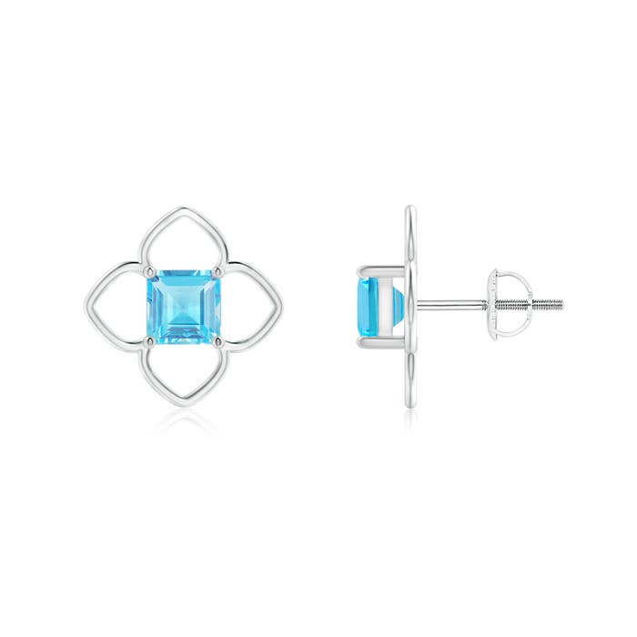 AA - Swiss Blue Topaz / 1.5 CT / 14 KT White Gold