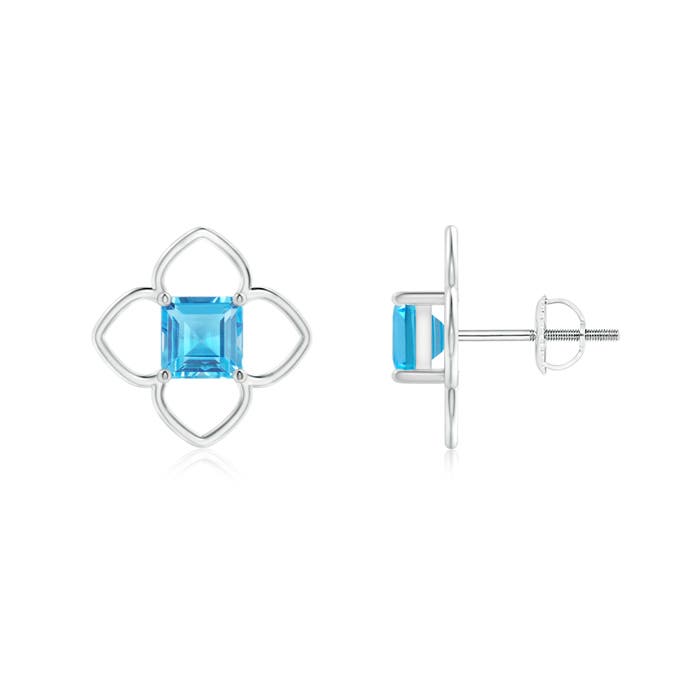 AAA - Swiss Blue Topaz / 1.5 CT / 14 KT White Gold