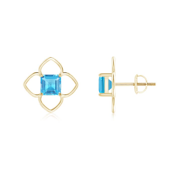 AAA - Swiss Blue Topaz / 1.5 CT / 14 KT Yellow Gold