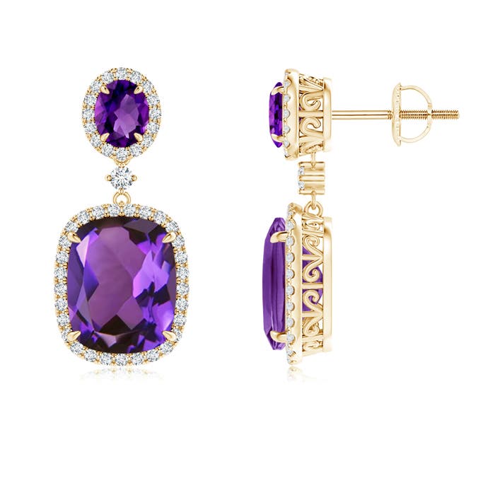 AAAA - Amethyst / 6.5 CT / 14 KT Yellow Gold