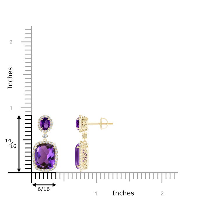 AAAA - Amethyst / 6.5 CT / 14 KT Yellow Gold