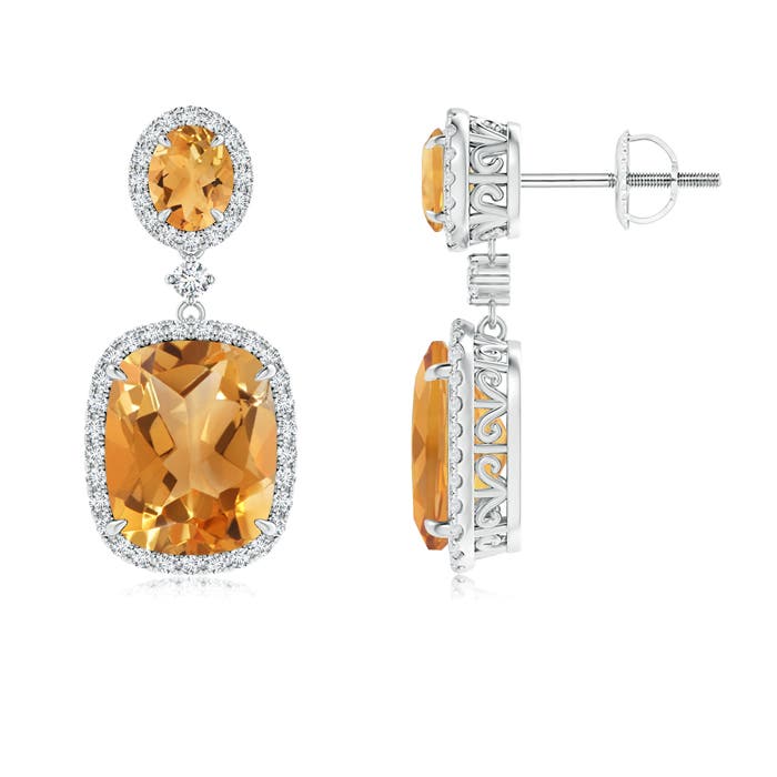 A - Citrine / 6.4 CT / 14 KT White Gold