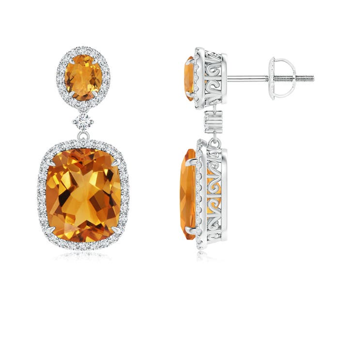 AA - Citrine / 6.4 CT / 14 KT White Gold