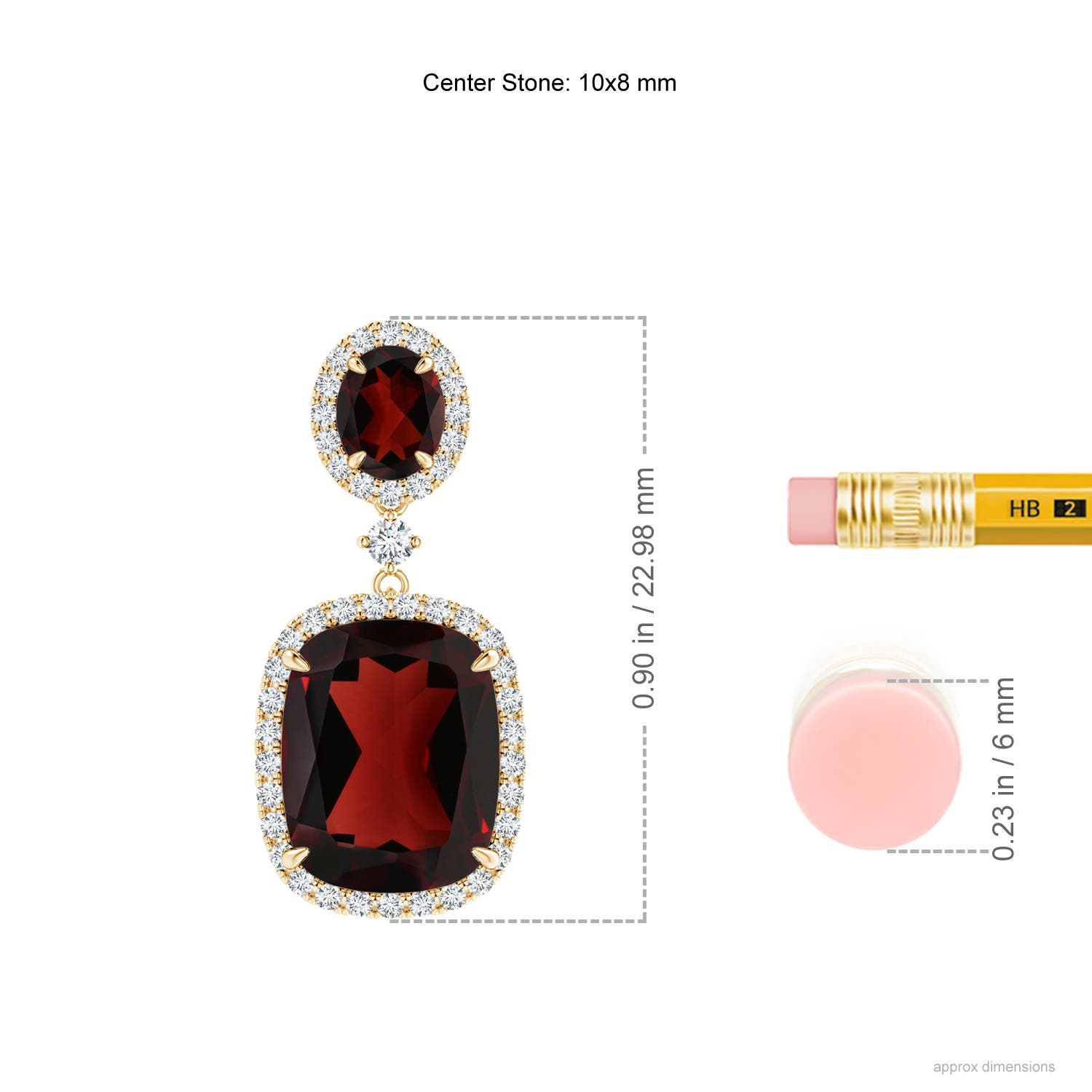 AA - Garnet / 8.1 CT / 14 KT Yellow Gold