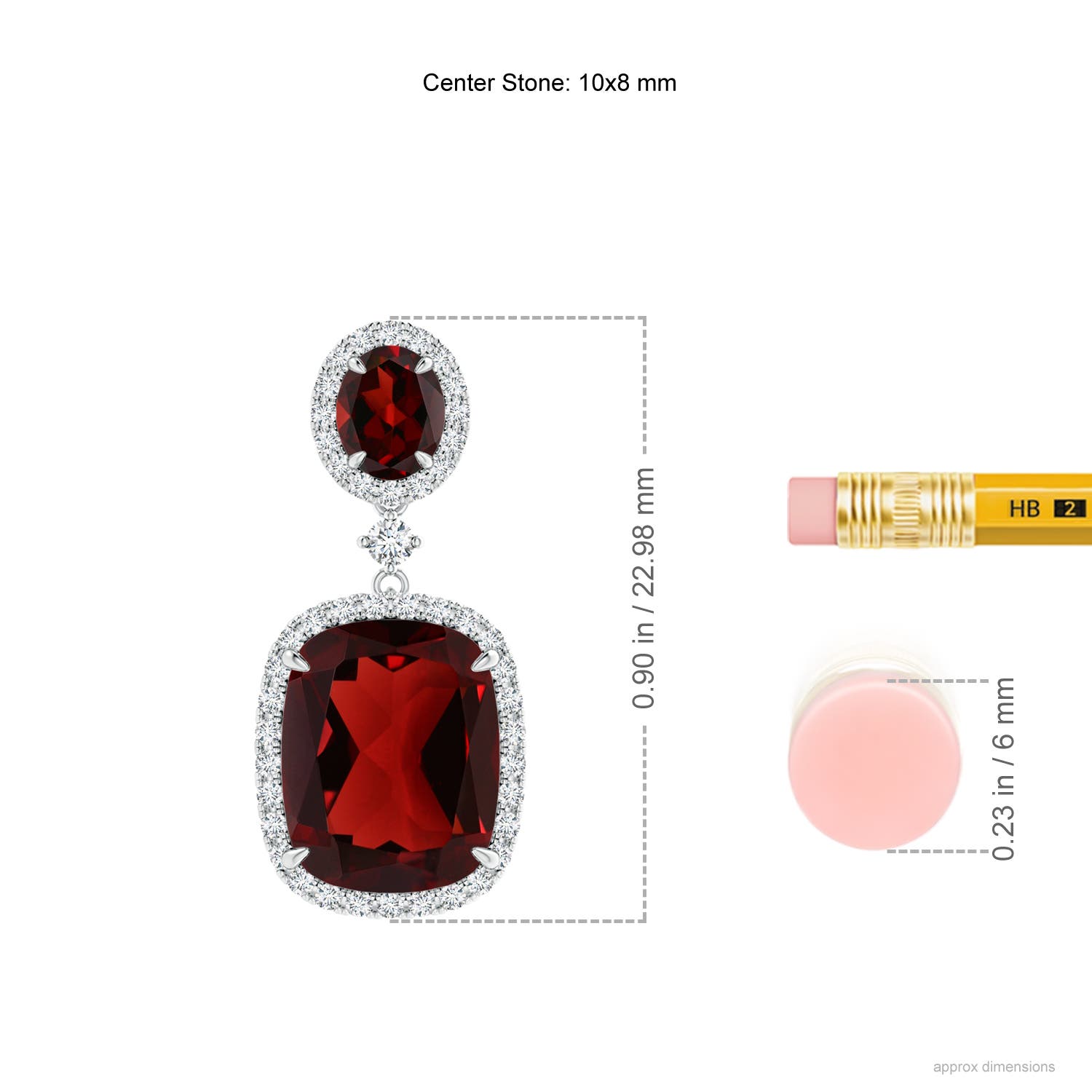 AAA - Garnet / 8.1 CT / 14 KT White Gold